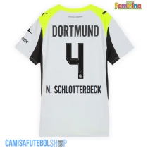 Camisa de time de futebol Borussia Dortmund Nico Schlotterbeck #4 Replicas 2º Equipamento Feminina 2025-26 Manga Curta